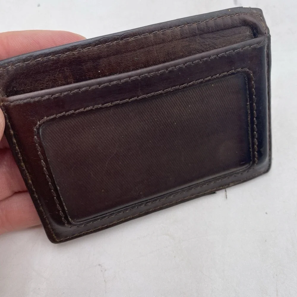 Serman Brands Wallet Dark Brown RFID Blocking Front‎ Back Pocket VGC